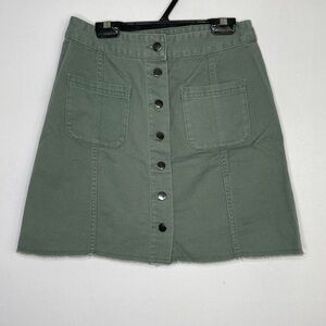 SIMONS olive green buttons front mini skirt